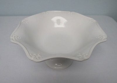 12″ Raised White Ceramic Dish