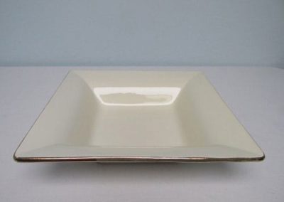 13″x13″ Square Ivory Ceramic Dish