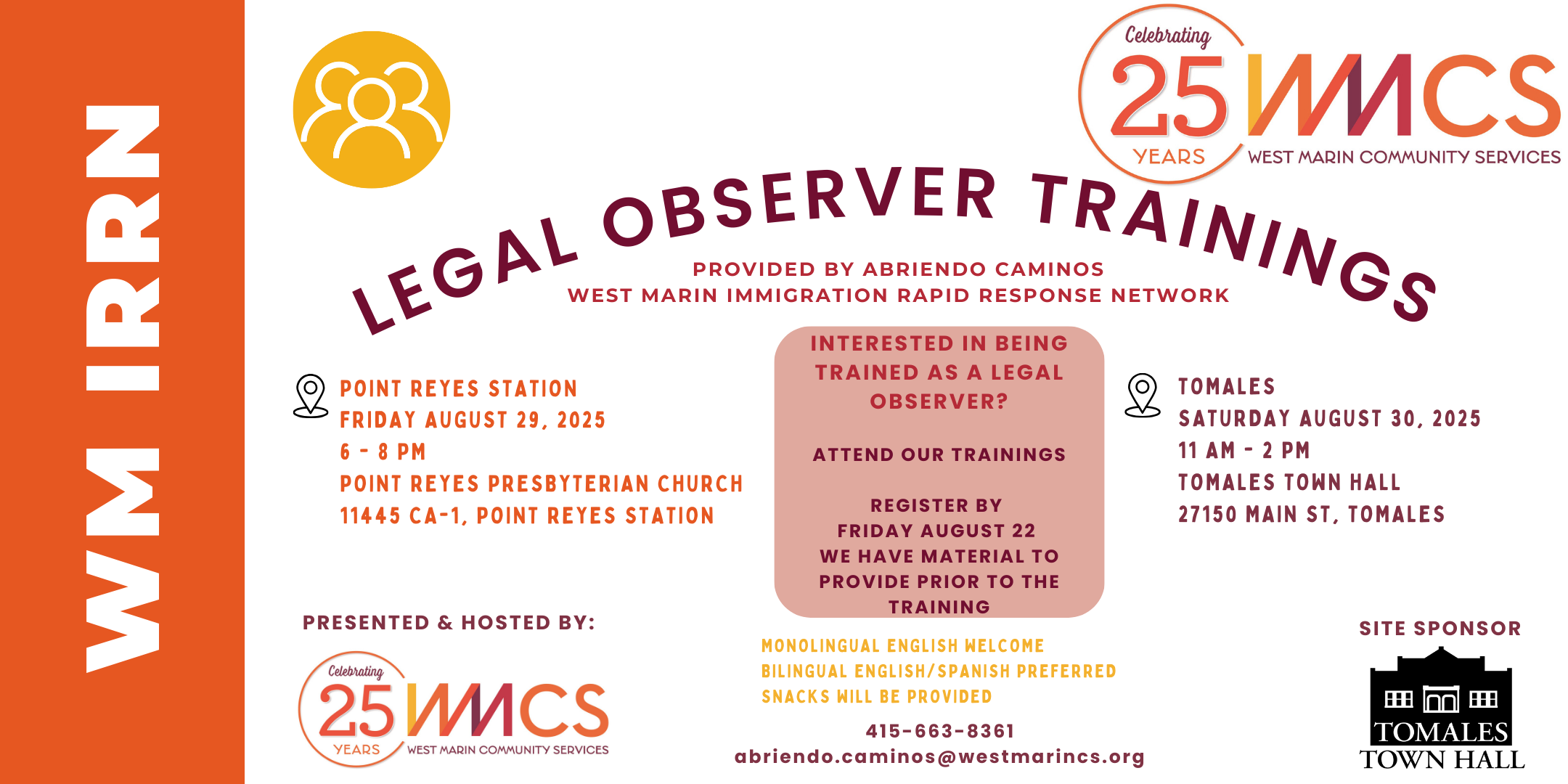 WM IRRN Legal Observer trainings_8-29&30-2025-Banner
